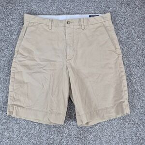 Polo Ralph Lauren Chino Shorts Mens 33 Tan Khaki Stretch‎ Classic Fit 9" Inseam